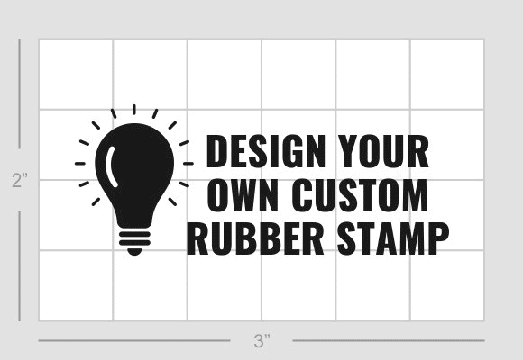 This image is displaying an animation gif that cycles through an assortment of different custom rubber stamp designs showcasing what you can create using our design tool