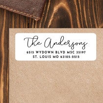 Elegant Script with Swoops Custom Address Label