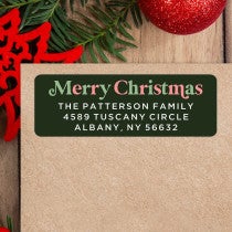 Merry Christmas with Alternate Colors Christmas Custom Address Label
