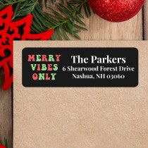 Merry Vibes Only Christmas Custom Address Label