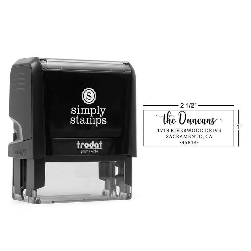 Duncan Script Address Stamp Body and Impression