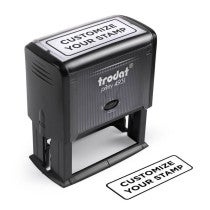 Trodat Self Inking 4931 with black ink stamp impression