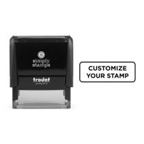 Simply Stamps Trodat Printy 4913 self-inking stamp with 'Customize Your Stamp' callout for personalized stamp options.