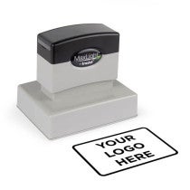 Large Custom Logo Stamp with impression sample reading 