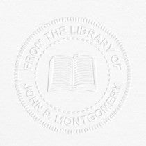 From the Library Book Embosser impression on grey paper