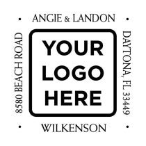 Four Way Square Logo Address Stamp Design