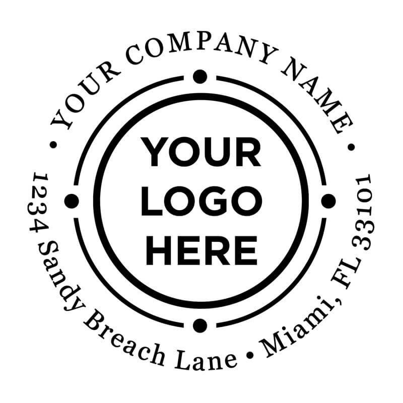 Orbital Round Logo Stamp design template with custom text around logo 