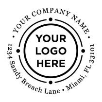 Orbital Round Logo Stamp design template with custom text around logo 