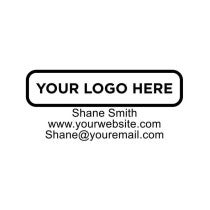 Your Custom Logo Rectangle Stamp with three lines of text underneath