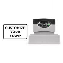 MaxLight Custom Pre-Inked Stamp MAX-165S with a sample impression in Black Ink