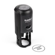 Trodat 46019 Round Self-Inking Stamper showing a sample imprint 