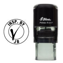 Initials & Check Mark Inspection Stamp comes as a self-inking stamp with the Shiny R-517 stamp body