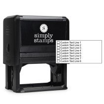 8 Line Checkbox Custom Rubber Stamp (with impression over stamp body)