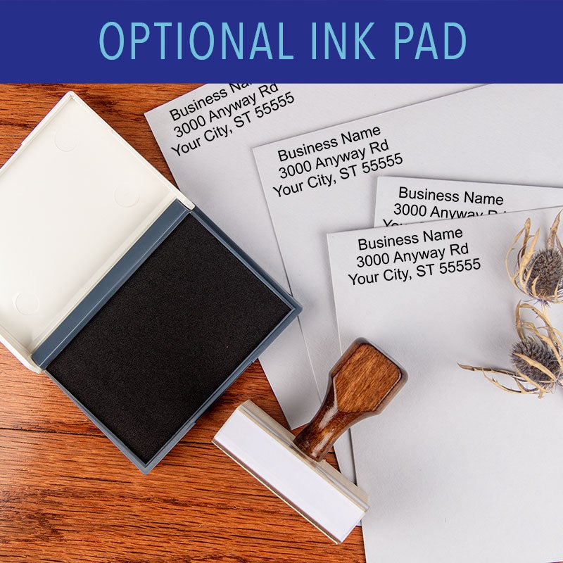 Wood Handle Stamp - Optional Ink Pad (lifestyle)