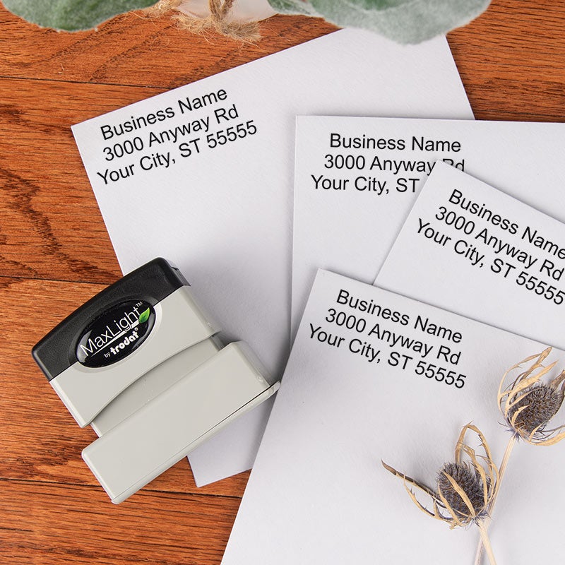 Pre-Inked Stamp Lifestyle (with 3 Line Business Address Stamp impression)