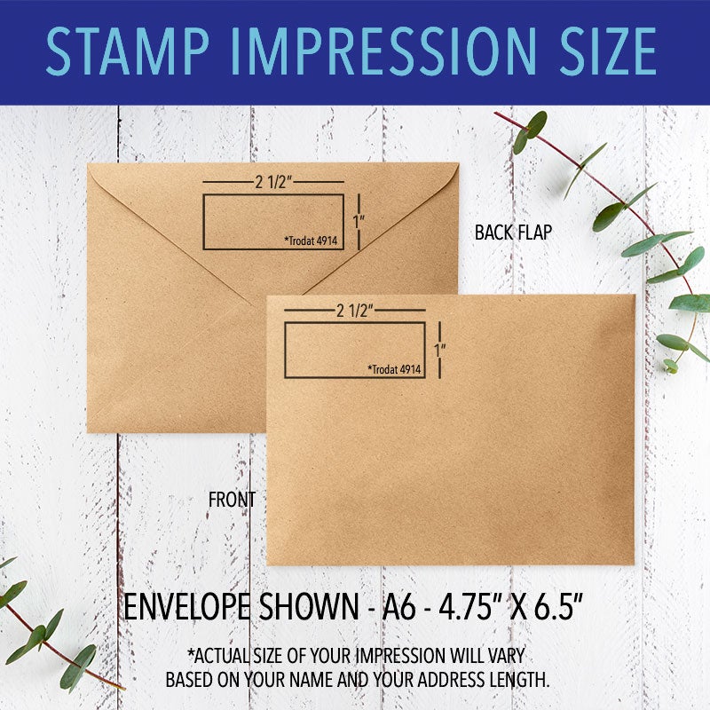 3 Line Business Address Stamp Impression Size