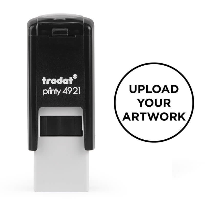 Round Logo Self-Inking Loyalty Custom Stamp with impression example
