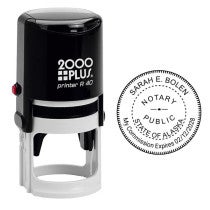 Alaska Notary Round Stamp with Impression 
