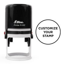 Shiny R-552 Round Self-Inking Stamp with circular impression example
