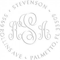 Fancy Monogram Round Return Address Embosser