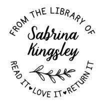 Cursive Script Custom Book Stamp