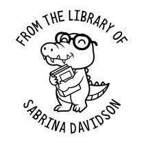 Cute Gator Custom Book Stamp