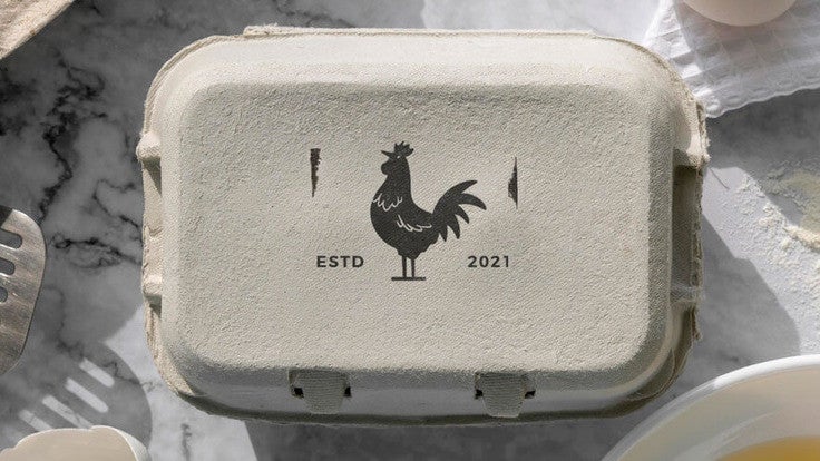 Decorating Egg Cartons with Stamps