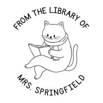 Cute Cat Custom Book Stamp
