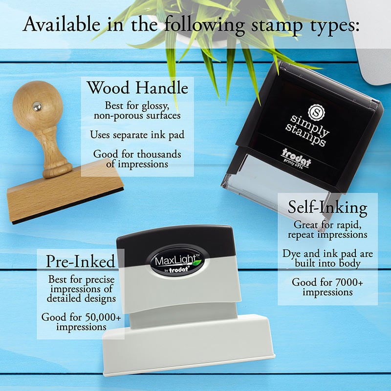The Dupont Brush Return Address Stamp is available in the following stamp body types