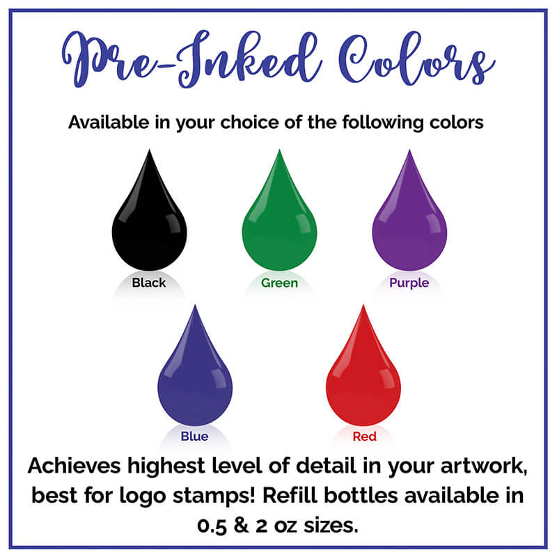 The Dupont Brush Return Address Stamp pre-inked version comes in five colors