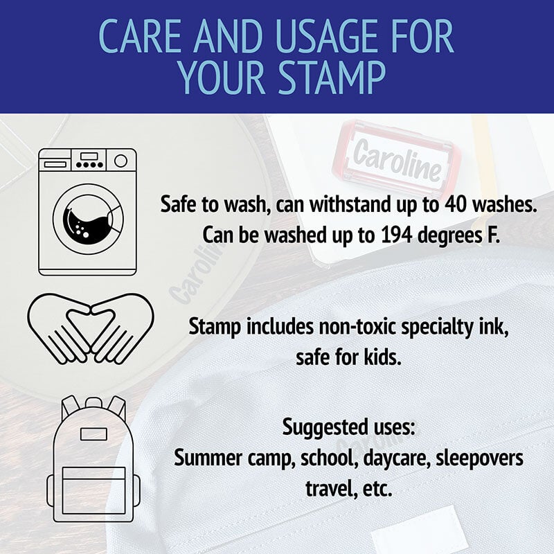 Care and usage instructions for the Trodat Printy 4911 clothing stamp
