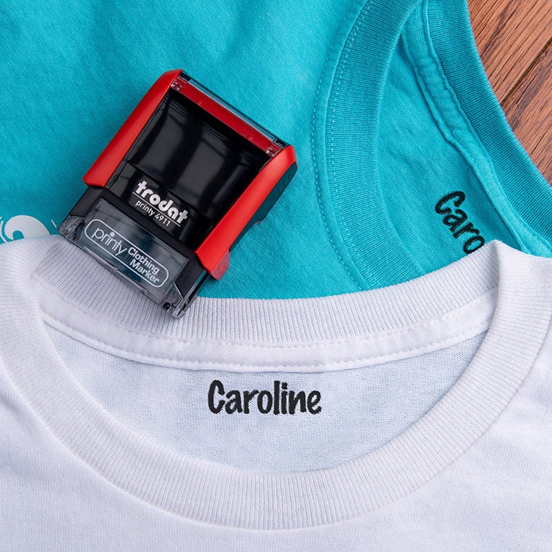 The Trodat Printy 4911 clothing stamp comes with black ink that is designed to withstand 40 washes before needing to be re-inked