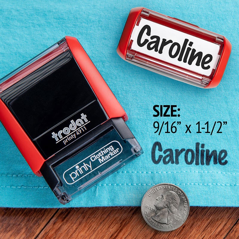 Size comparison of the Trodat Printy 4911 clothing stamp