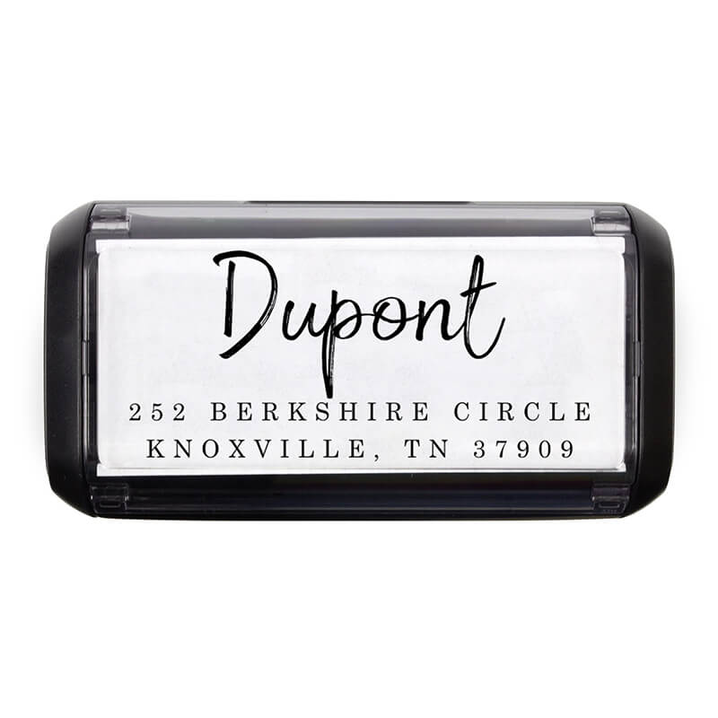 Overhead view of the Dupont Brush Return Address Stamp