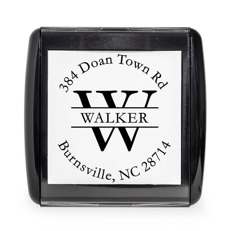 Overhead view of the Walker Letter Return Address Stamp