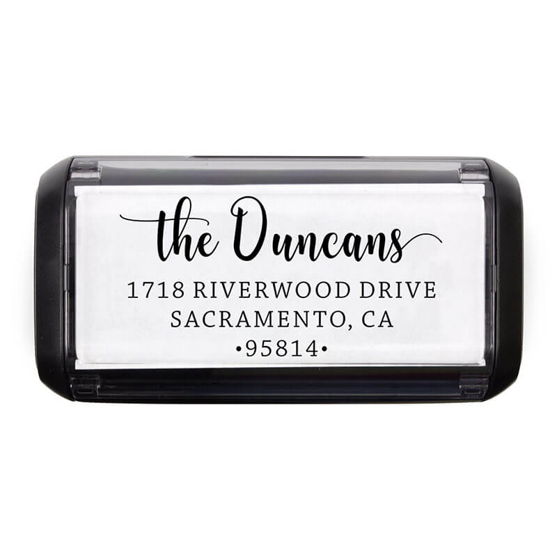 Overhead view of the Duncan Script Address Stamp