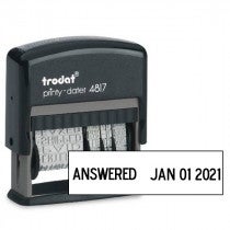 Trodat Dial Phrase Dater rubber stamp impression