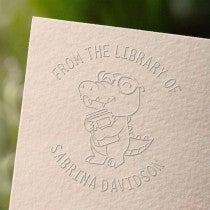 Book embosser impression stamp on paper