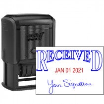 Received Signature Date Rubber Stamp - Date Bottom