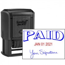 Paid Signature Date Rubber Stamp