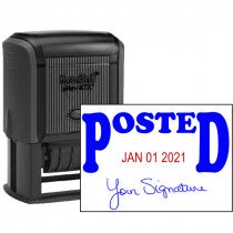 Posted Signature Date Rubber Stamp