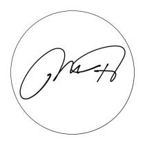 Round Signature Initials Stamp