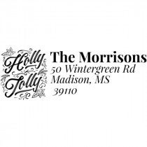 Holly Jolly Script Custom Holiday Address Stamp