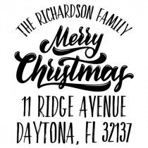 Classic Merry Christmas Custom Holiday Address Stamp