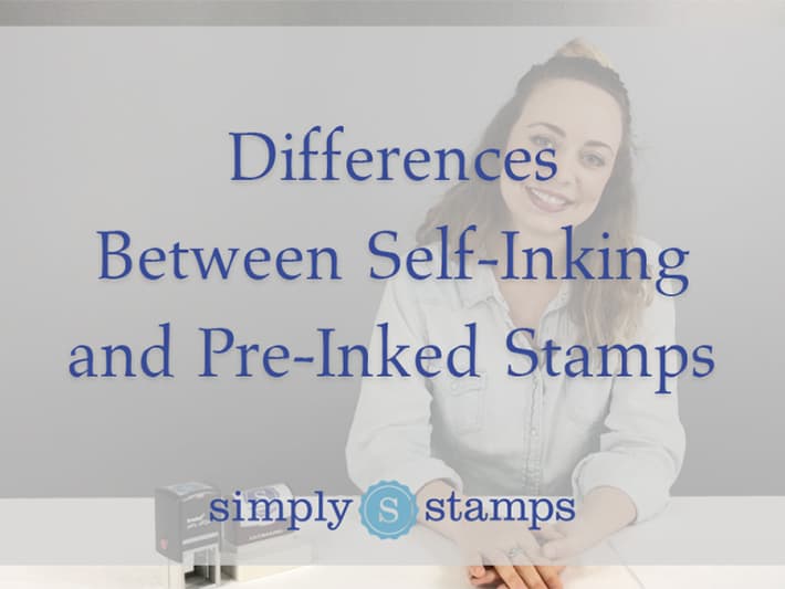 Differences Between Self-Inking and Pre-Inked Stamps, Woman Sitting with Stamps at a Desk