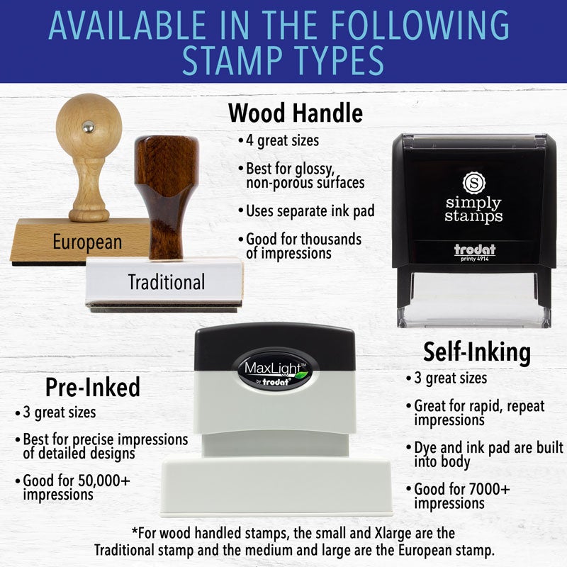 3 Line Business Address Stamp Type & Body Options