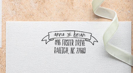 custom wedding address stamp