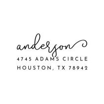 The impression of the Anderson Handwritten Address Stamp on white background