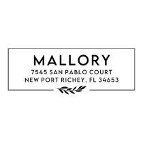Mallory Modern Address Stamp with Leaf 