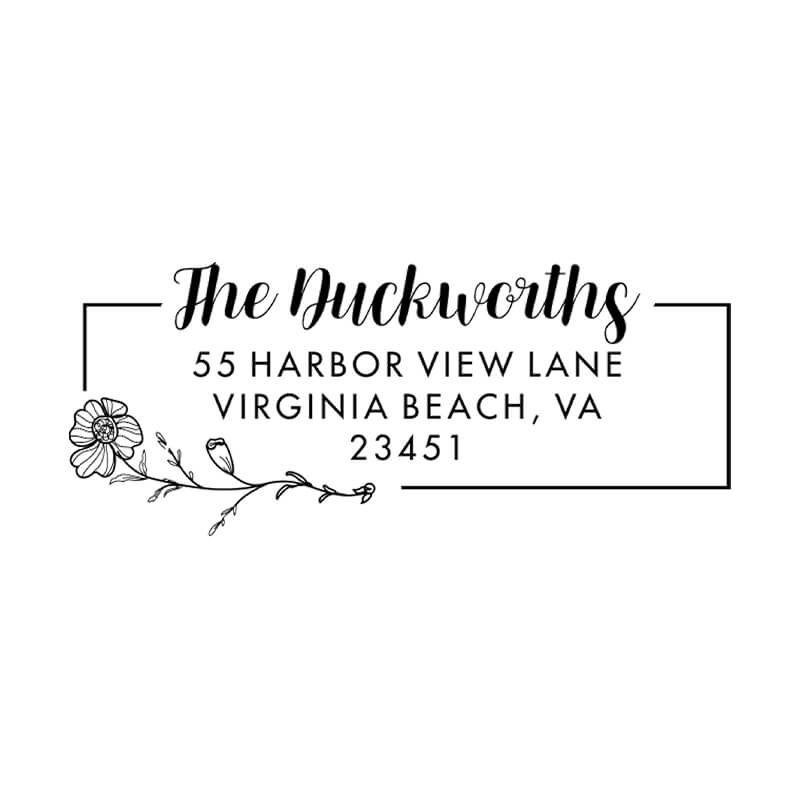 Floral Branch Custom Address Stamp